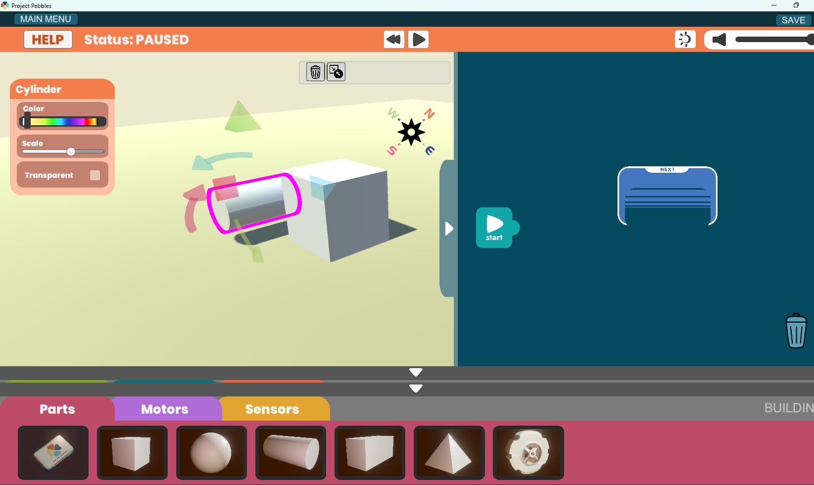 Pebbles Virtual Robotics